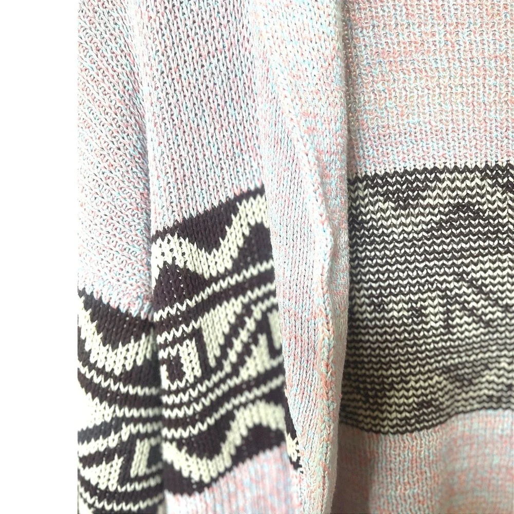 Urban Outfitters Ecote Lavender Brown Tribal Open Front Shawl Cardigan Sweater S - Picture 3 of 8